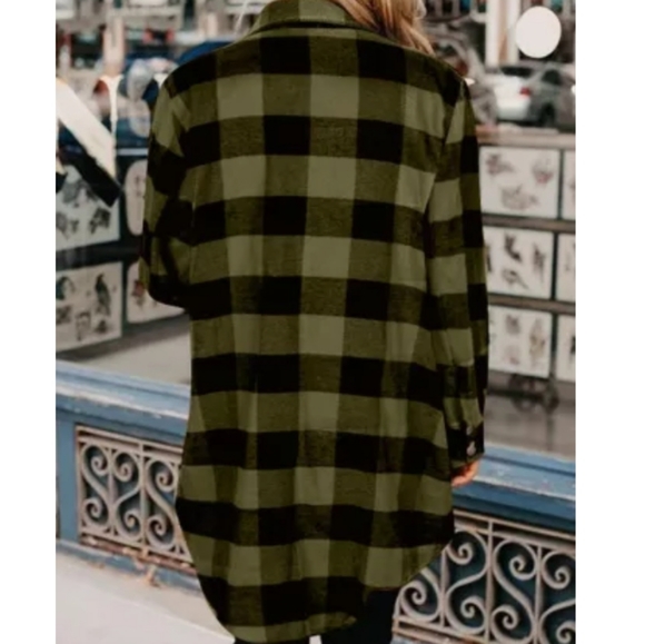 New boutique long plaid shacket - Picture 4 of 9